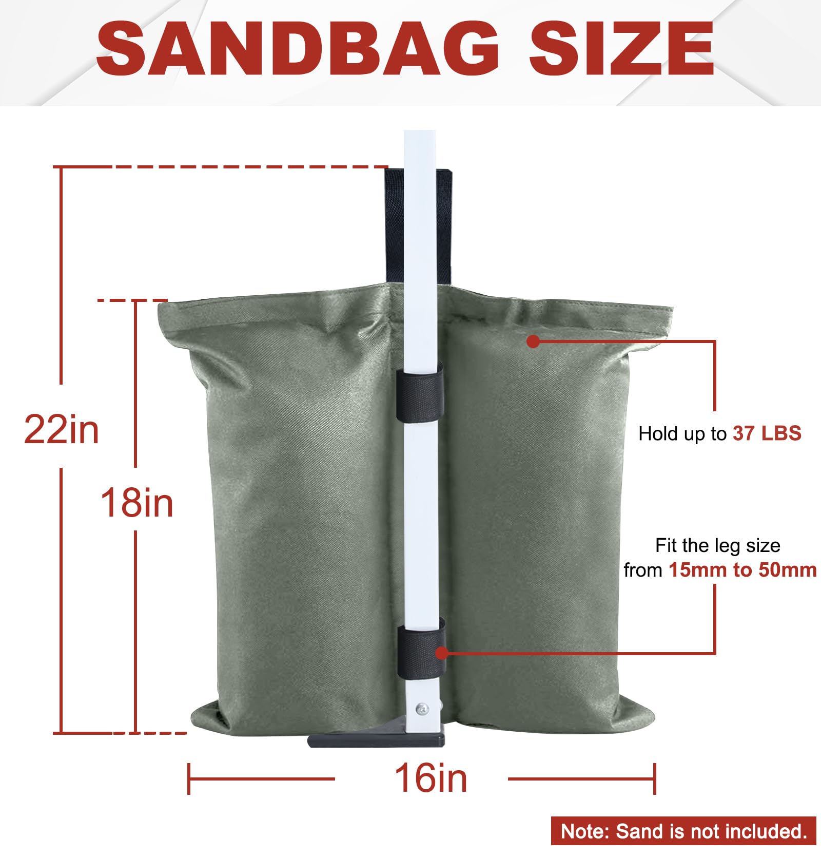 ABCCANOPY Canopy Weights filled with sand, showing flexible design