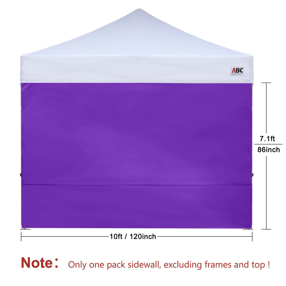 ABCCANOPY Instant Canopy purple sidewall installation close-up