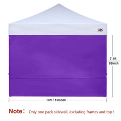 ABCCANOPY Instant Canopy purple sidewall installation close-up