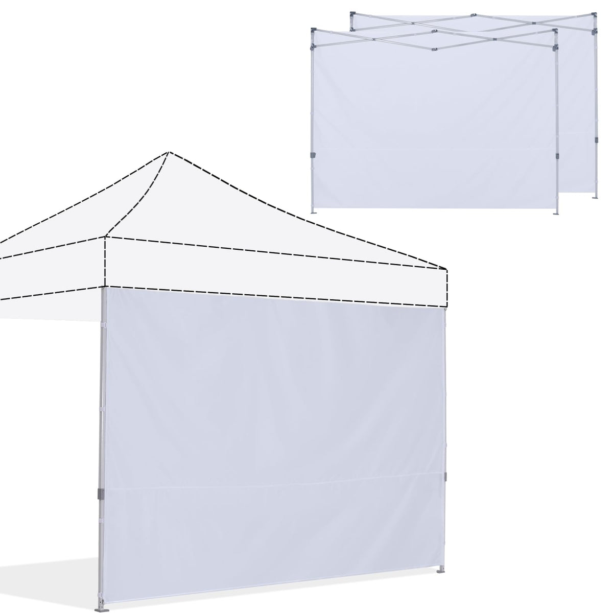 ABCCANOPY Instant Canopy Sidewall 10x10 FT white side view