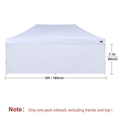 ABCCANOPY Instant Canopy Sidewall 10x20 FT white side view