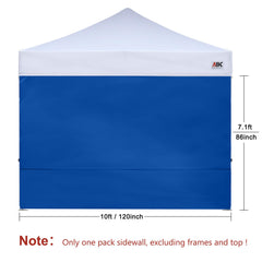 ABCCANOPY Instant Canopy SunWall 10x10 ft blue installation details