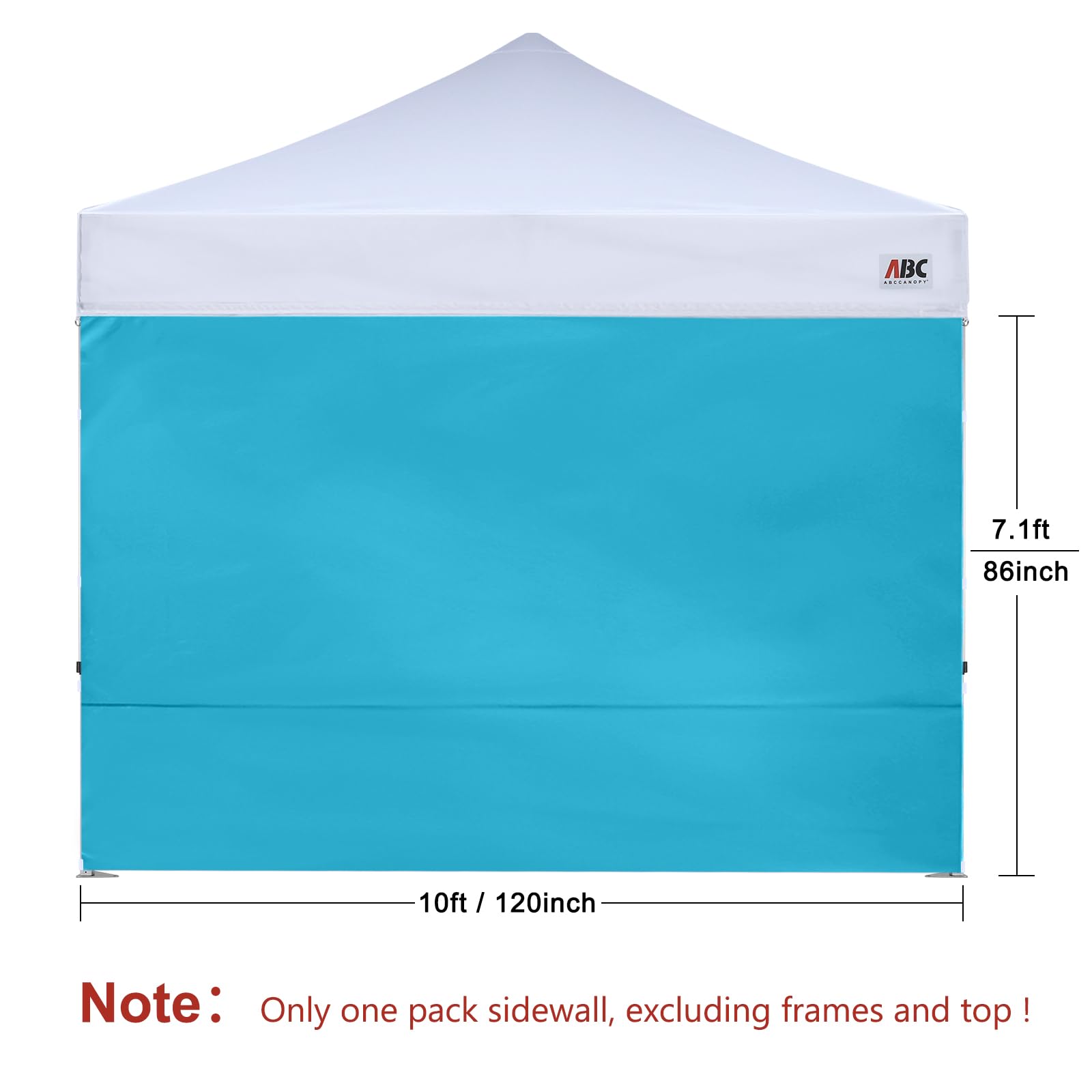 ABCCANOPY Instant Canopy SunWall 10x10 FT side view with Velcro straps