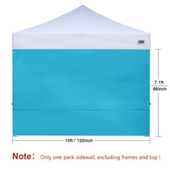 ABCCANOPY Instant Canopy SunWall 10x10 FT side view with Velcro straps