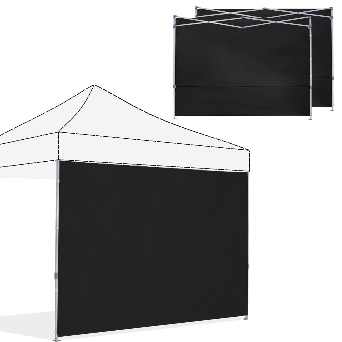 ABCCANOPY Instant Canopy SunWall 3 Pack black sidewalls
