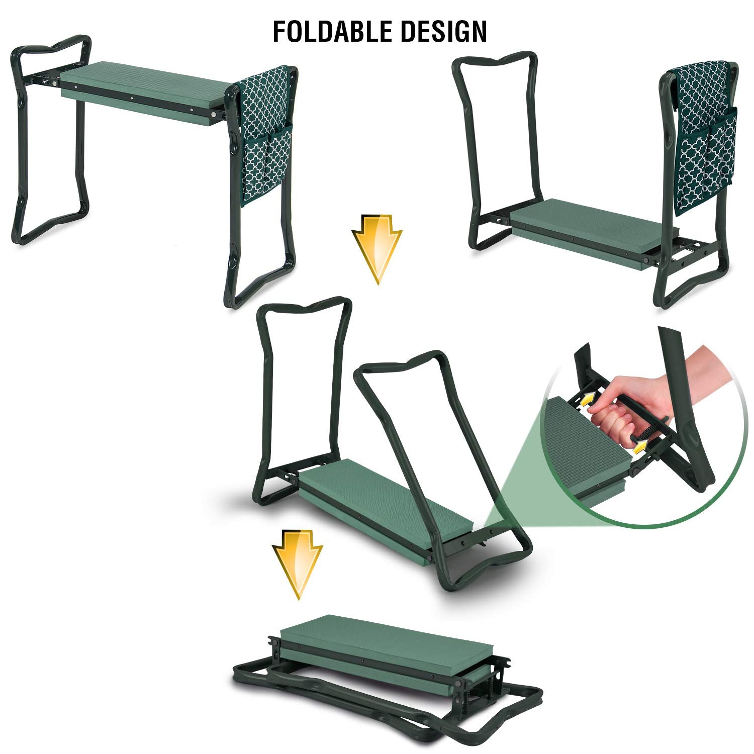 Abco Tech Garden Kneeler and Seat dimensions displayed