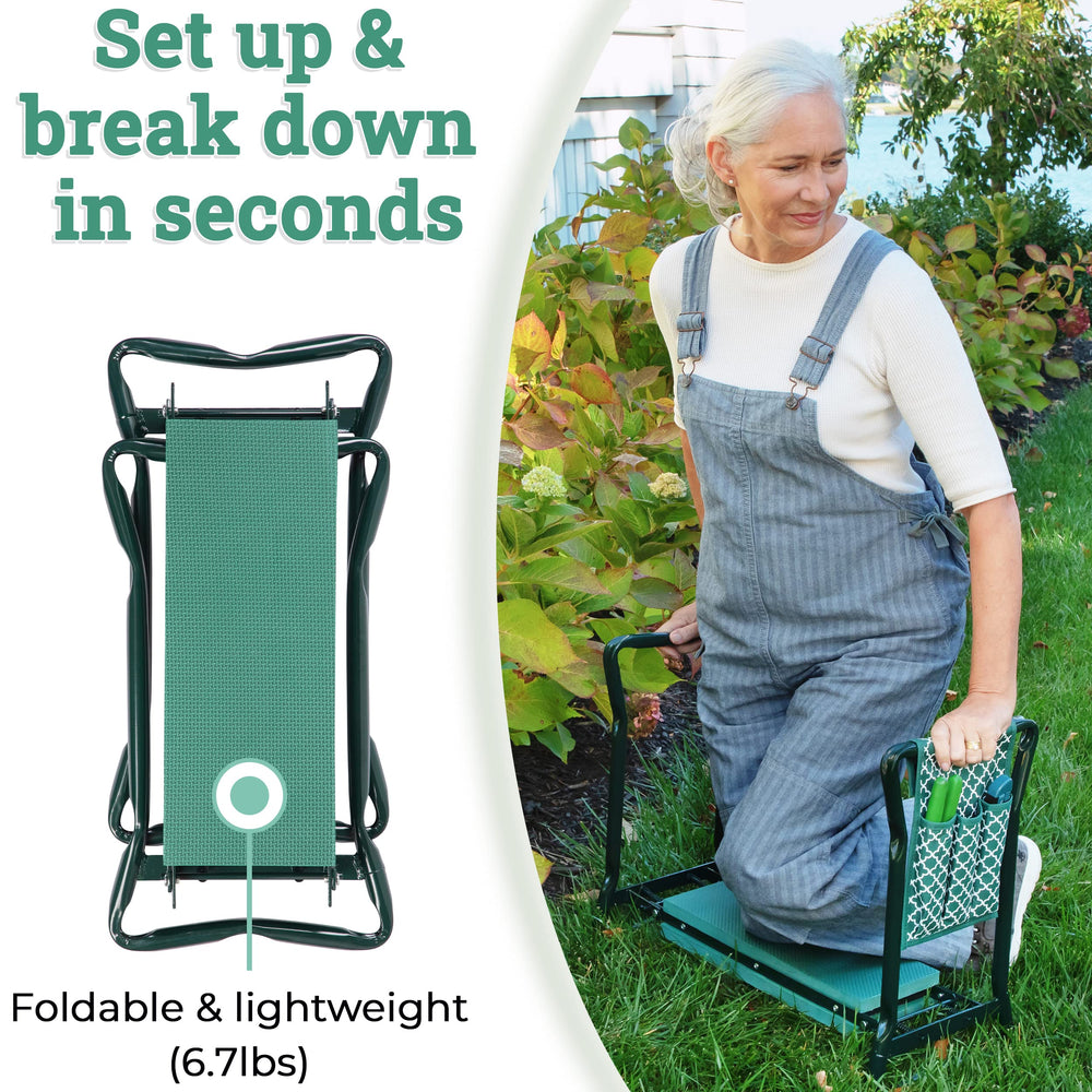 Abco Tech Garden Kneeler and Seat showing sturdy metal build
