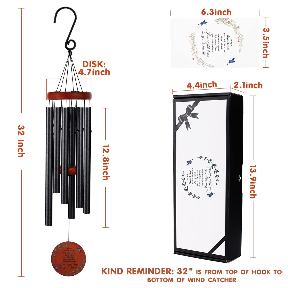 ABEICO Memorial Wind Chimes detailed view with black finish