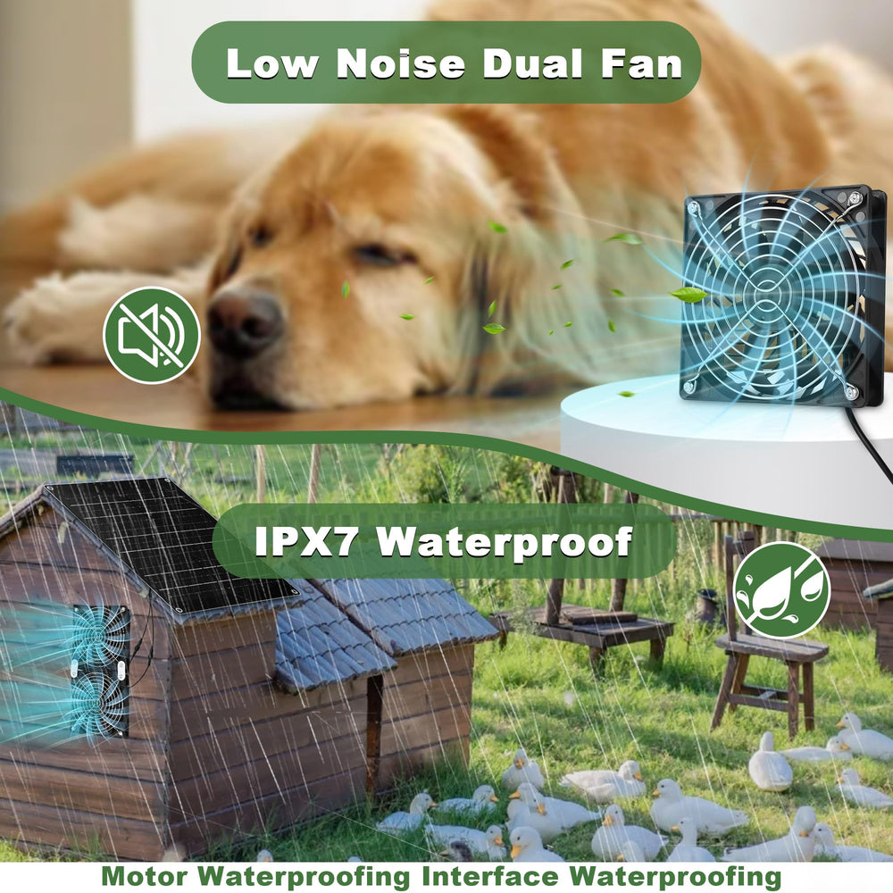 ABitmax Solar Fan Kit with 9.84-foot power cord for flexible placement