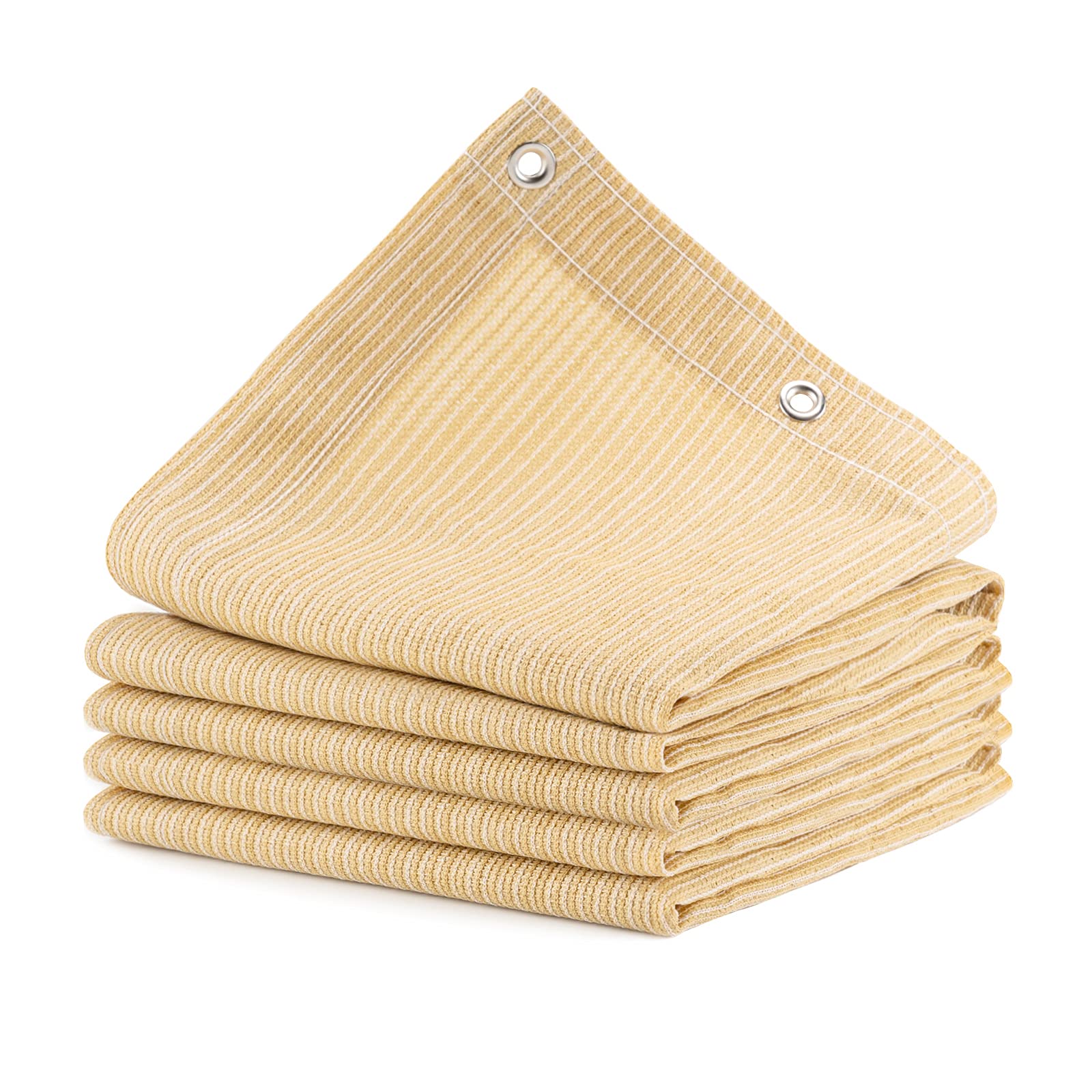 ABOSUN 12' x 12' outdoor sun shade cloth in wheat colour