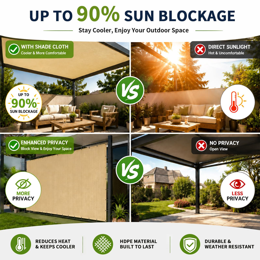 ABOSUN sun shade cloth providing shade over garden plants
