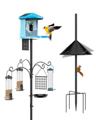 aboutool 92 Inch Bird Feeder Pole front view with squirrel baffle