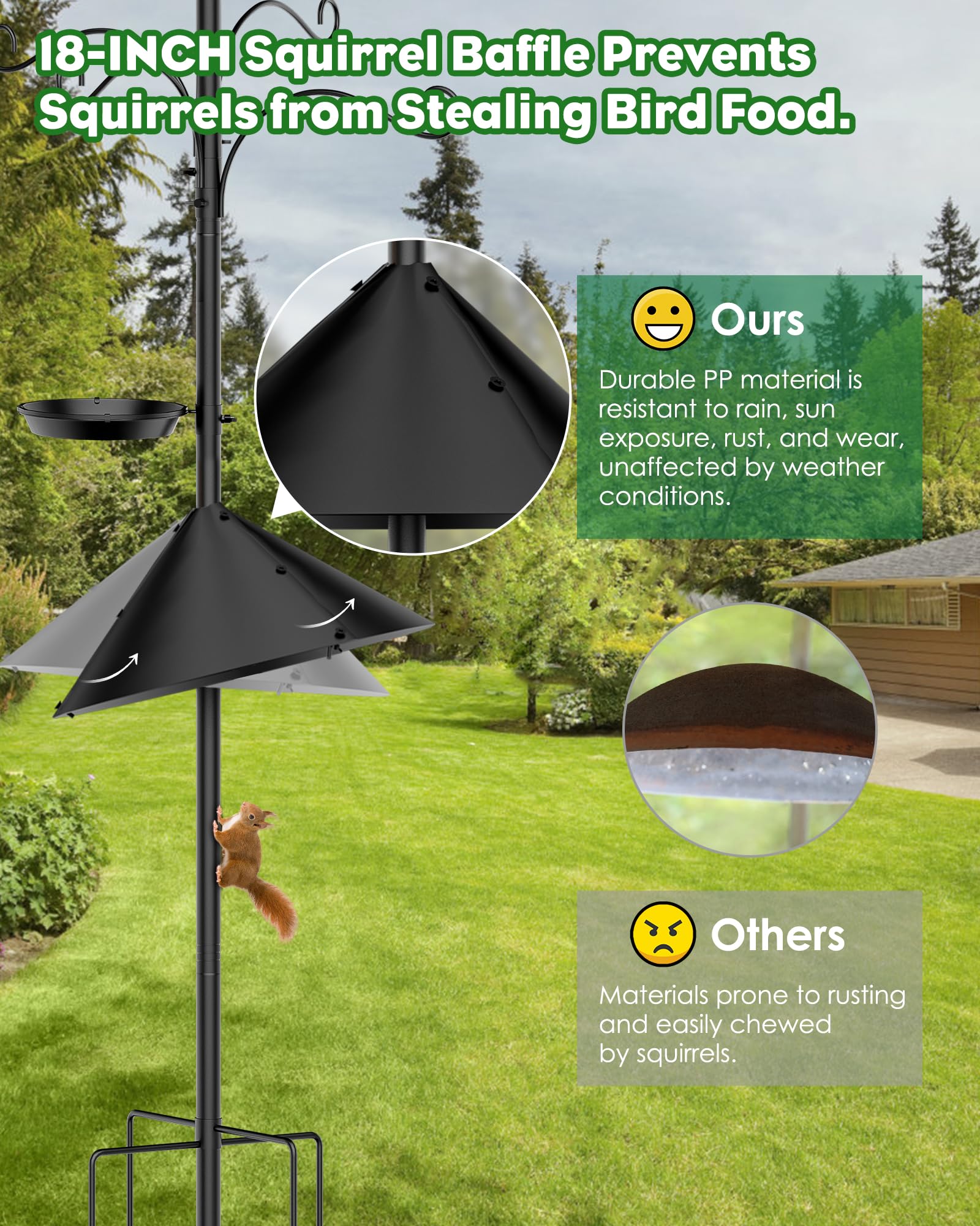 aboutool Bird Feeder Pole with adjustable height feature