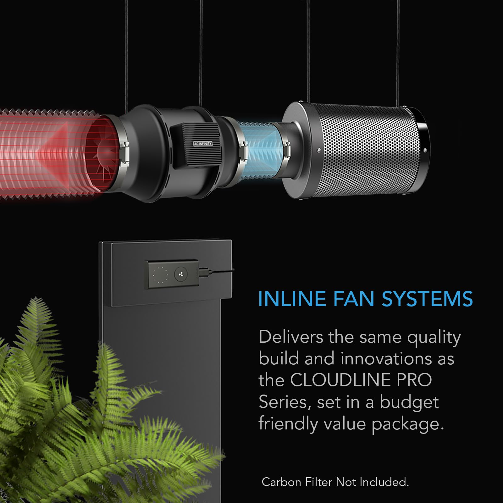 AC Infinity CLOUDLINE A8 speed controller included