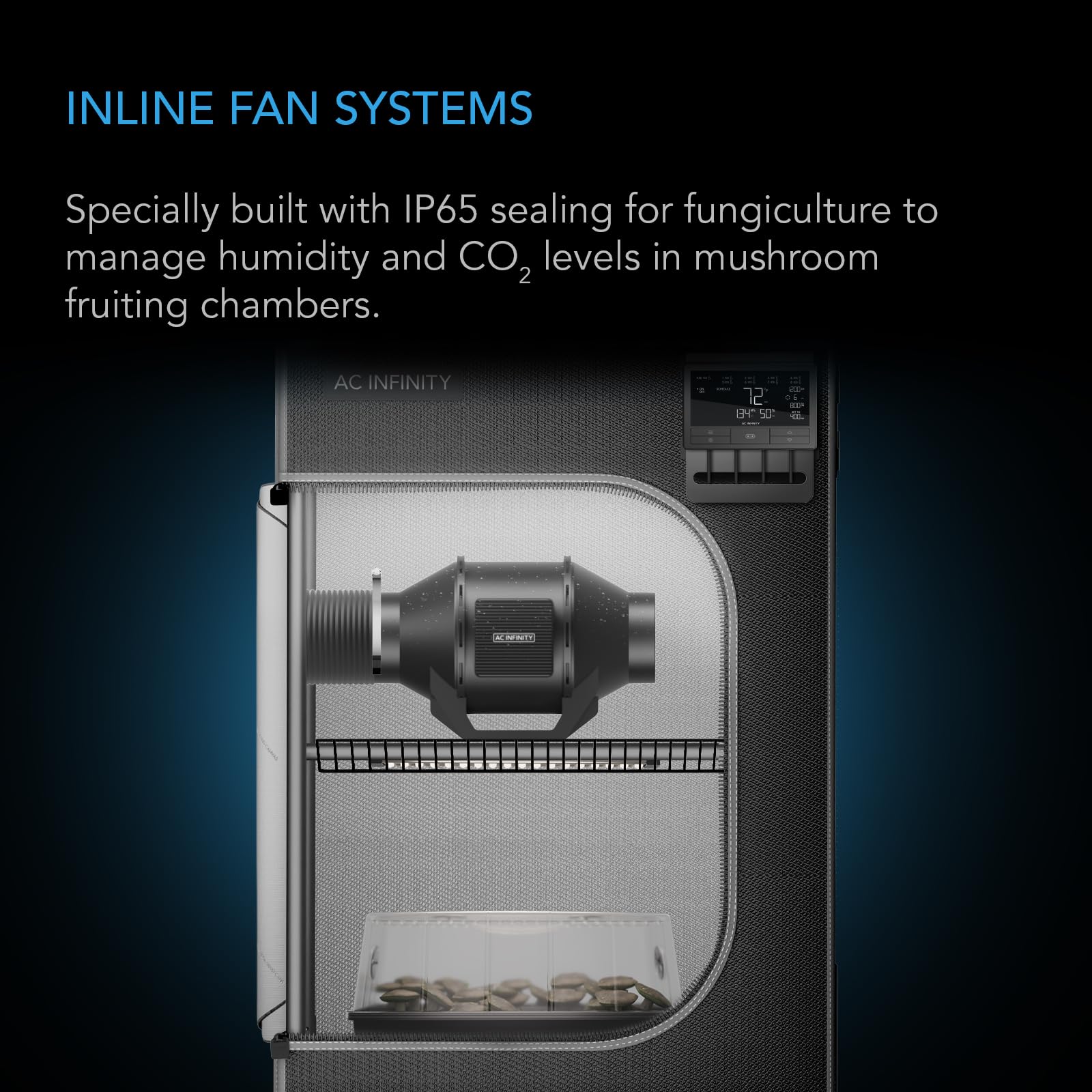 AC Infinity CLOUDLINE H4 4-inch inline duct fan side view
