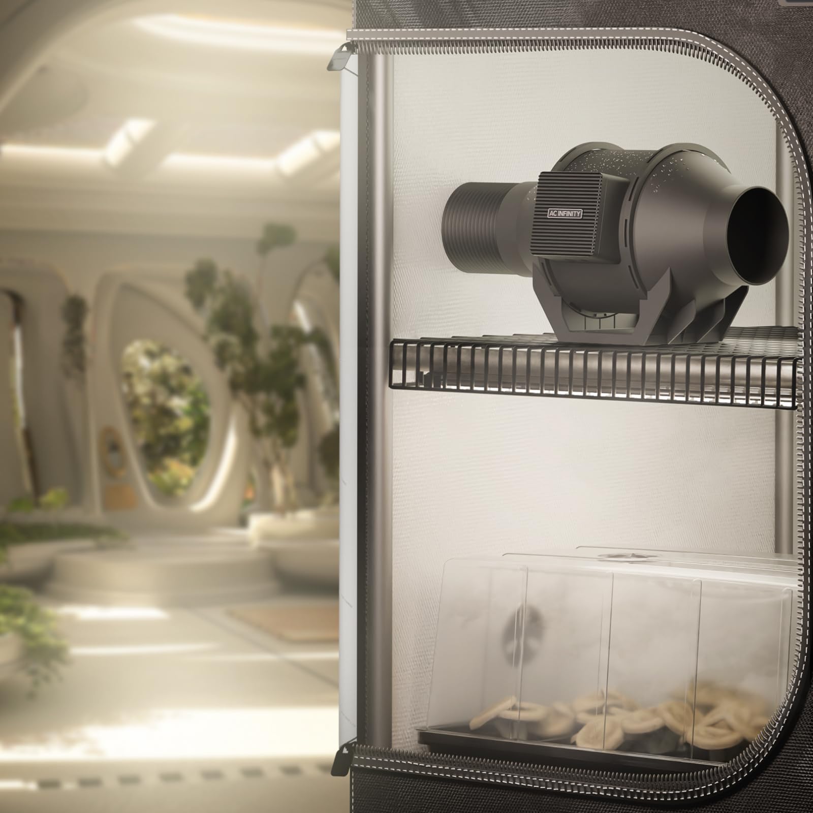 AC Infinity CLOUDLINE H4 inline duct fan in high-humidity environment