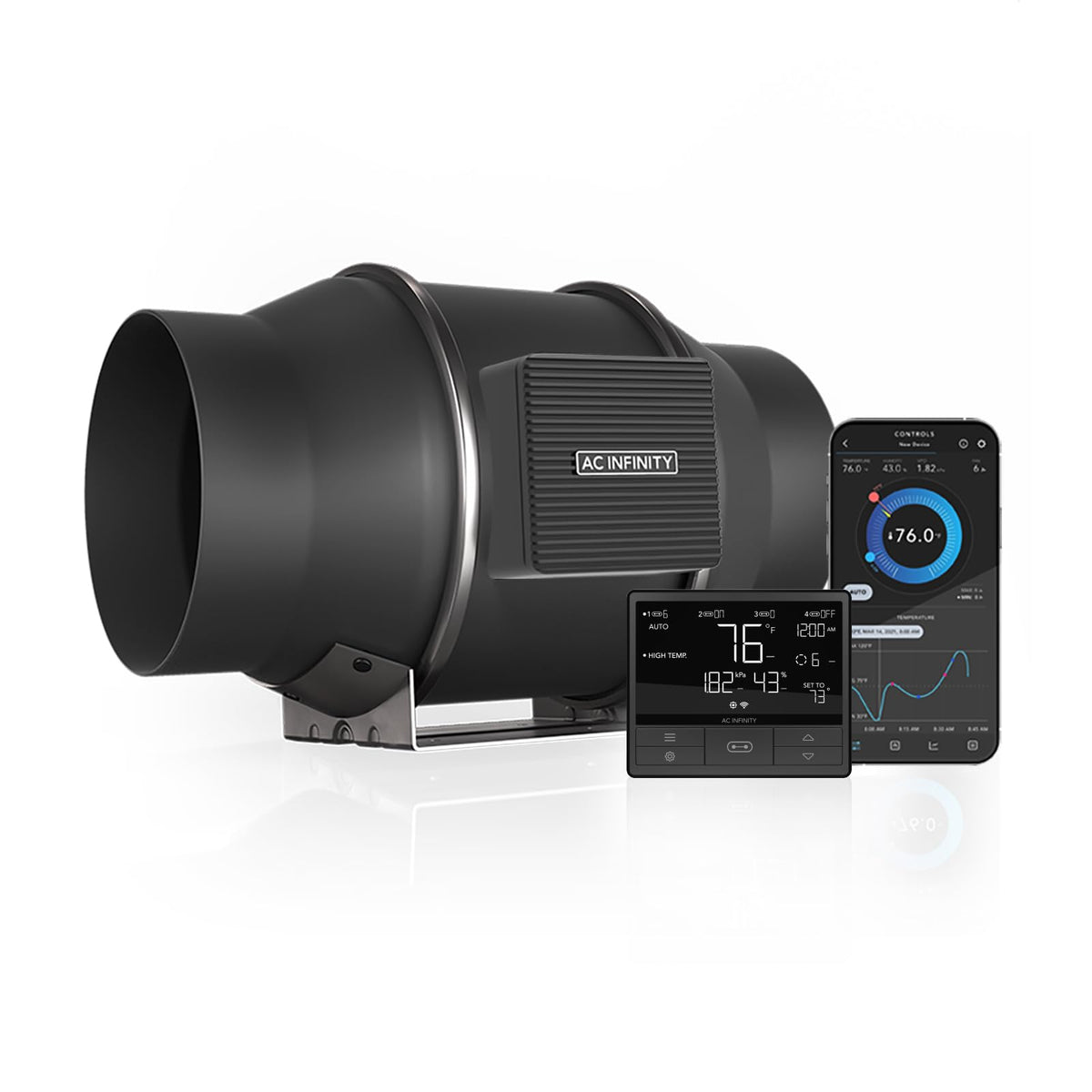 AC Infinity CLOUDLINE T6 6-inch inline duct fan front view