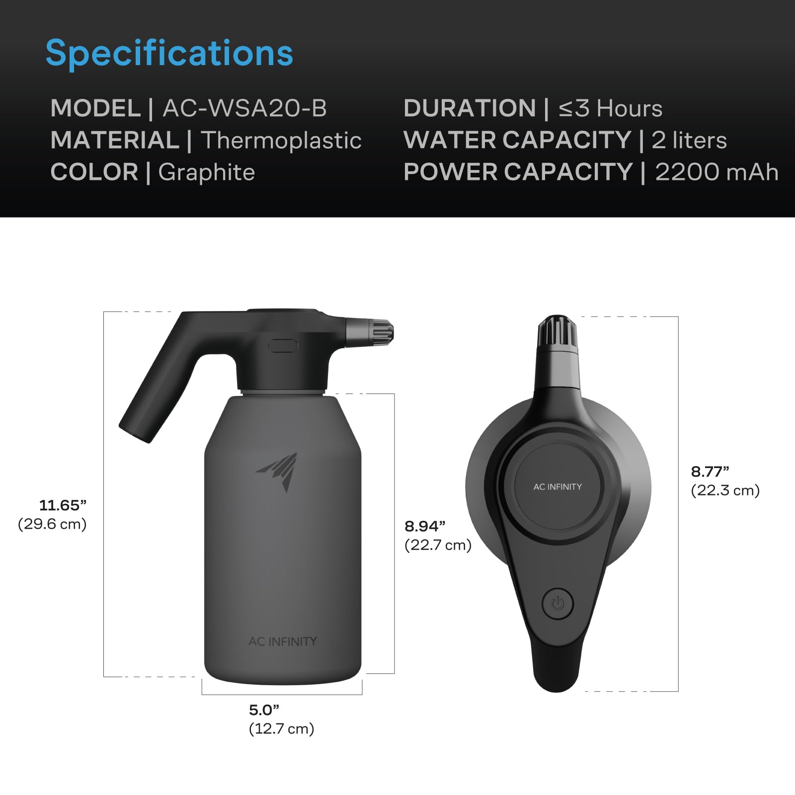 AC Infinity Electric Garden Sprayer 2L in garden setting