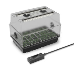 AC Infinity Heavy-Duty Humidity Dome front view with LED grow lights
