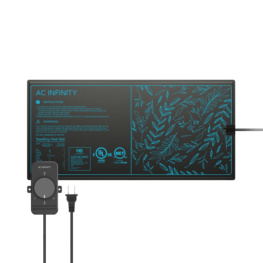 AC Infinity SUNCORE S3 heating mat 10" x 20.75" front view