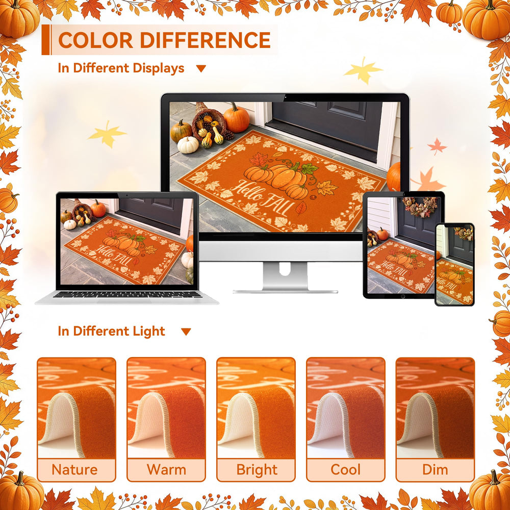 Acapet doormat displayed in a seasonal decor setup