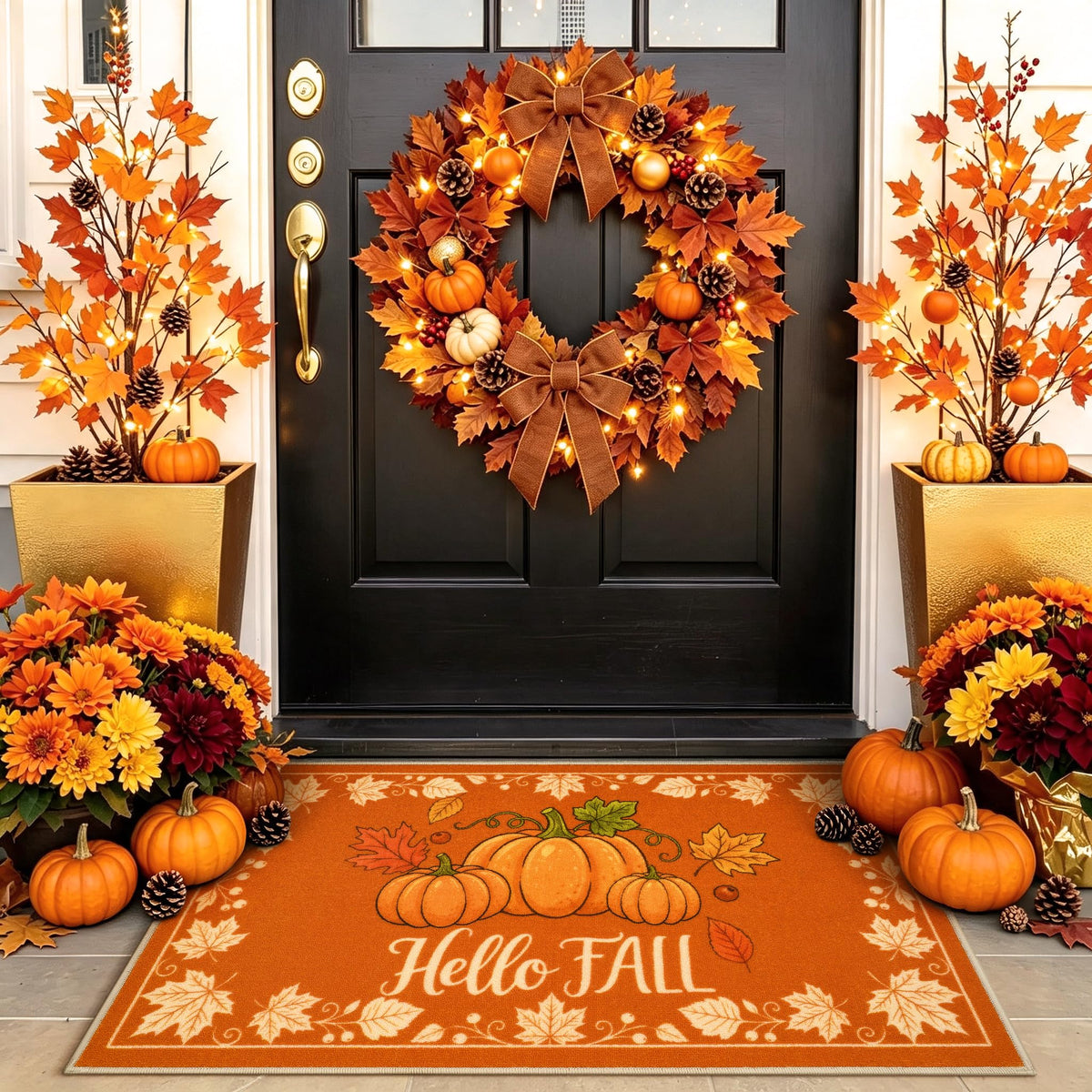Acapet Hello Pumpkin 2'x3' doormat front view