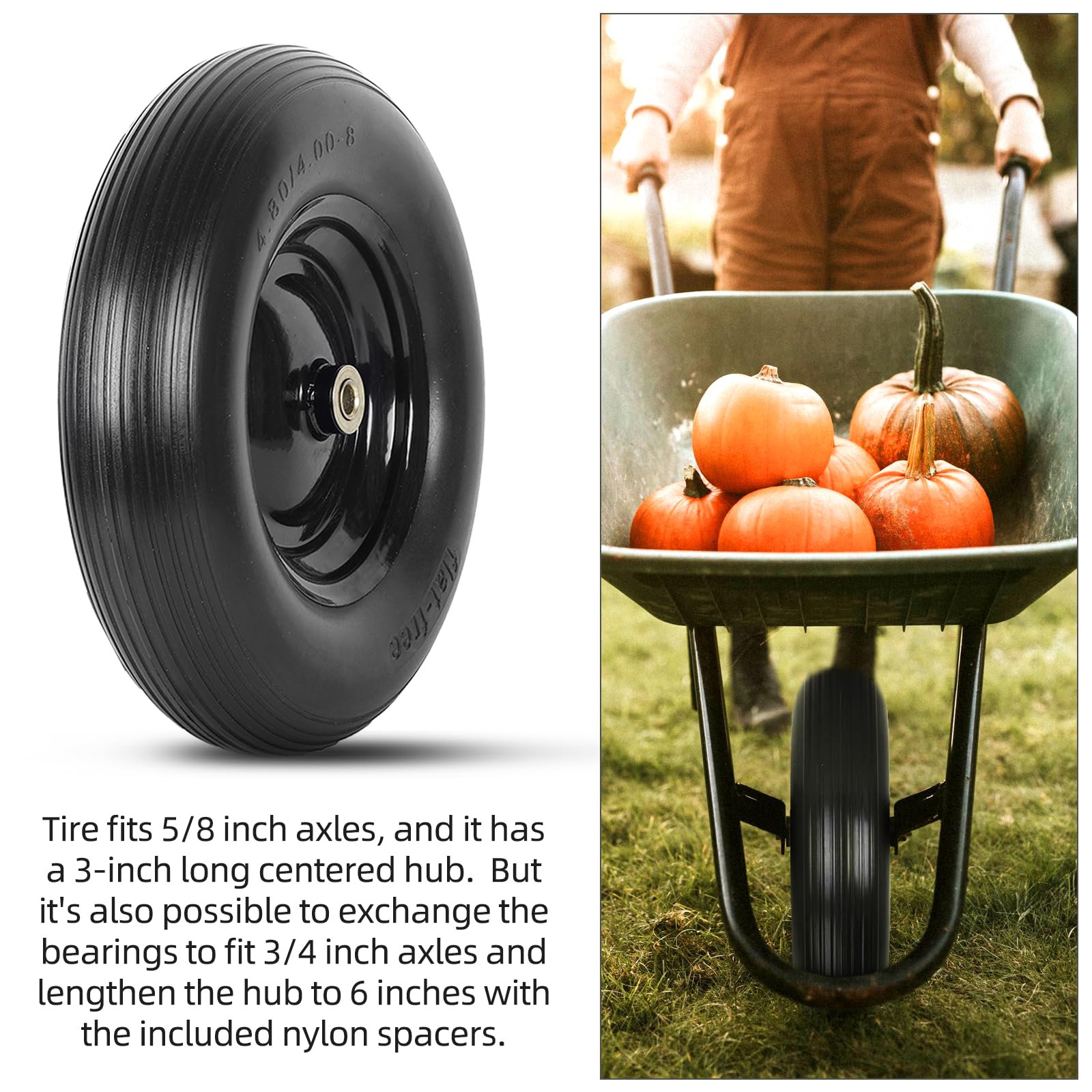 Accessories included with AR-PRO flat free tire