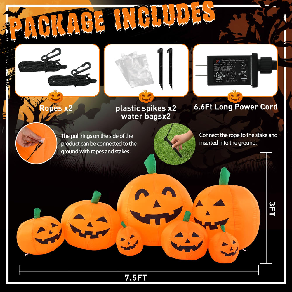 Accessories included with GIGALUMI inflatable pumpkin