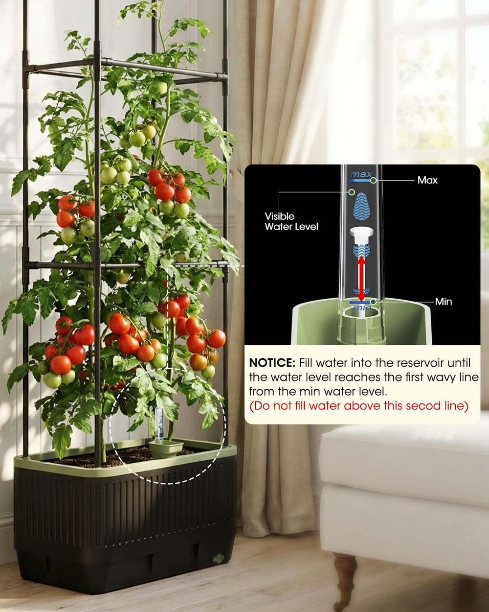 Accessories included with MQJIAZHI Self Watering Tomato Planter