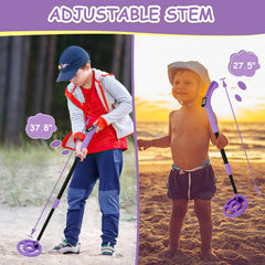 Accessories included with OMMO Kids Metal Detector including shovel and rake