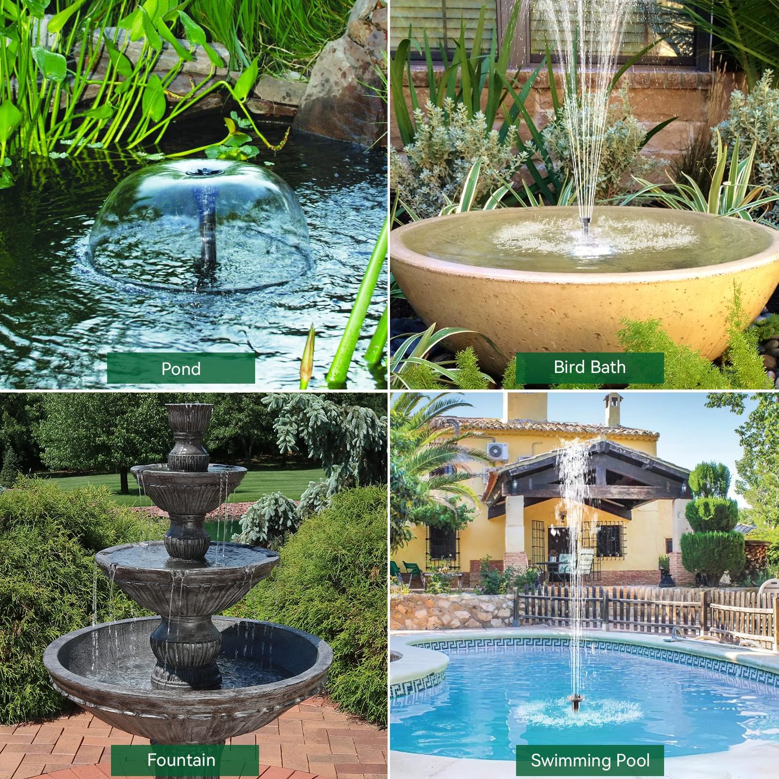 Accessories included with POPOSOAP Solar Water Pump