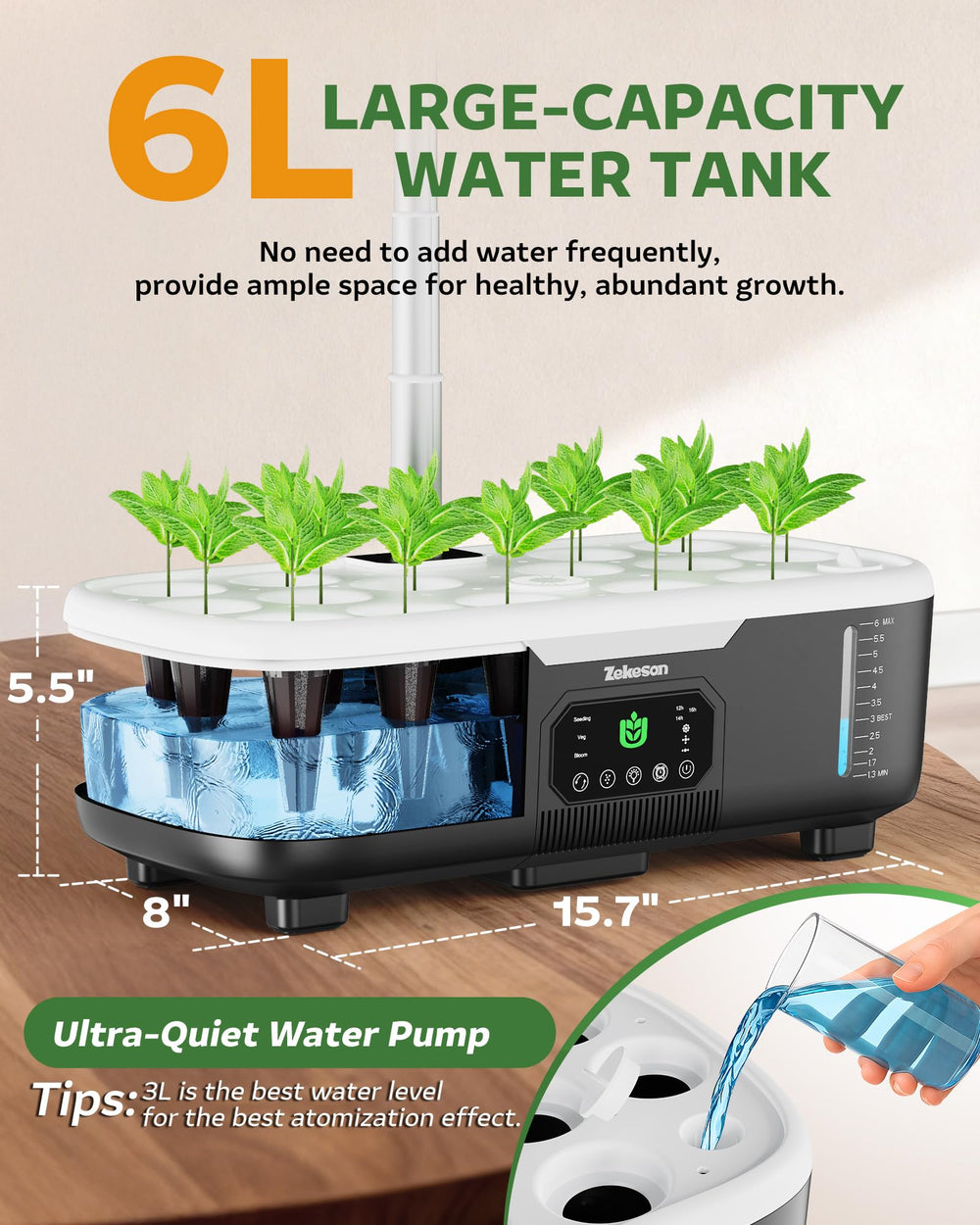 Accessories included with Zekeson Hydroponic System