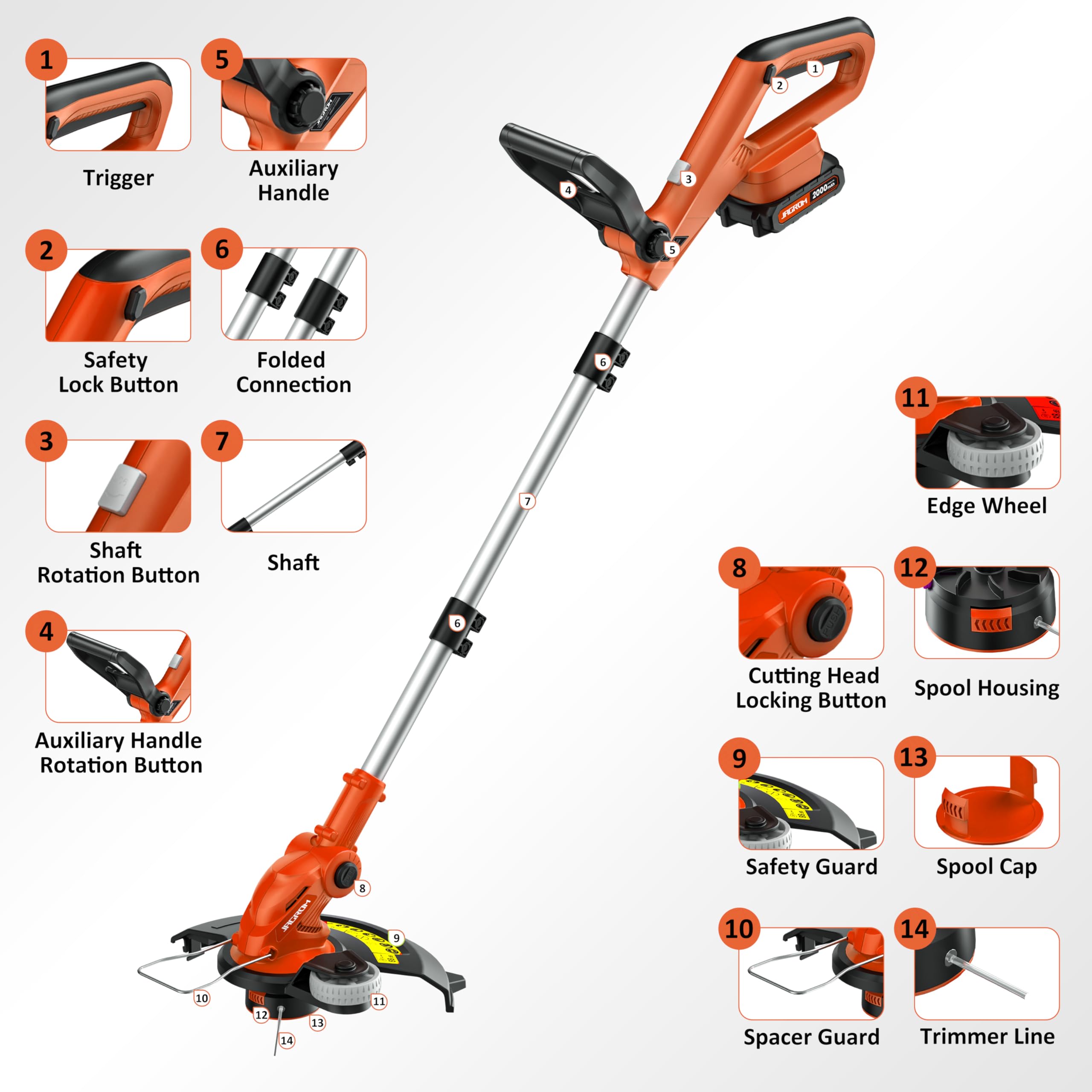 Accessories including spindles for JAGROM String Trimmer