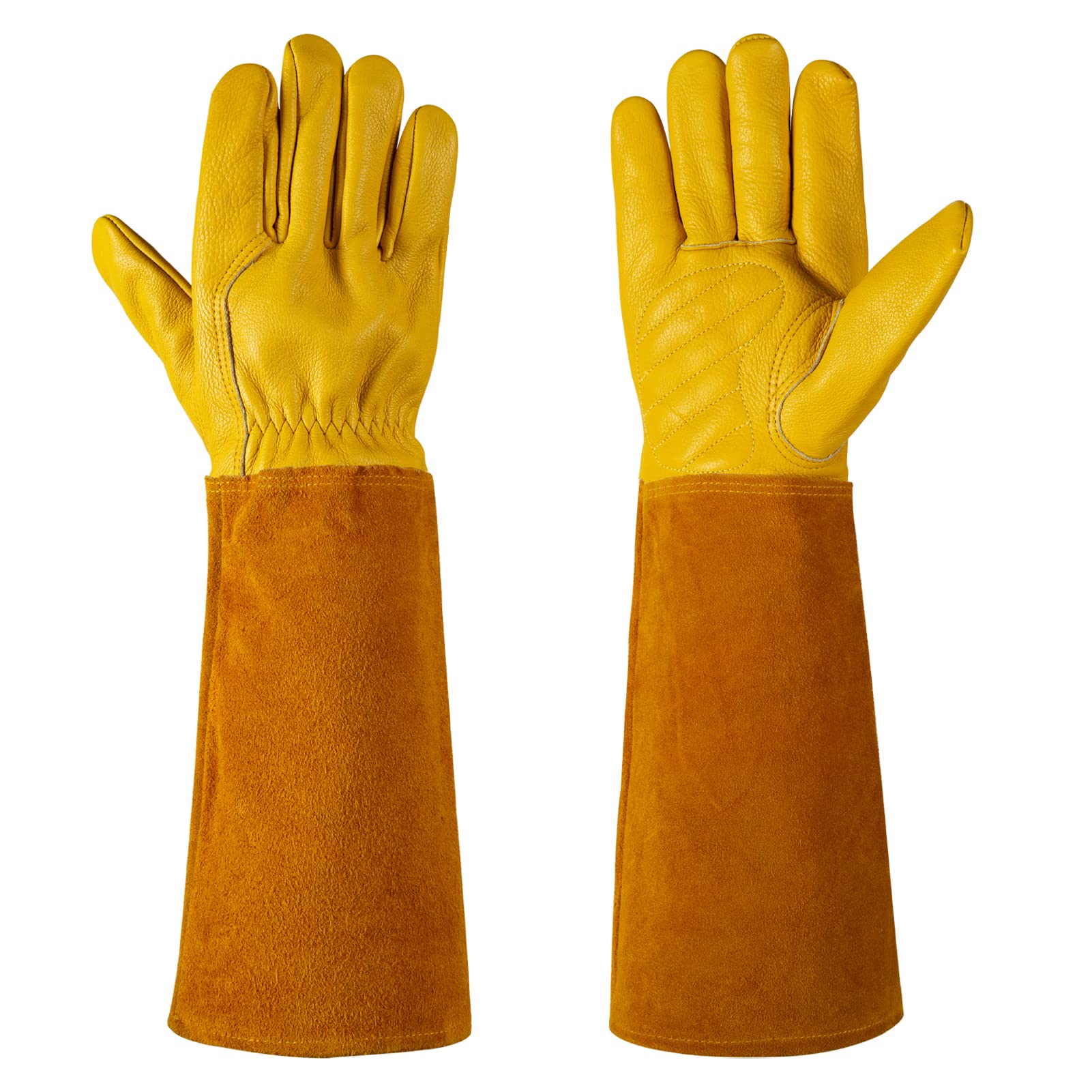 Acdyion Thorn Proof Gardening Gloves front view in Butter Yellow