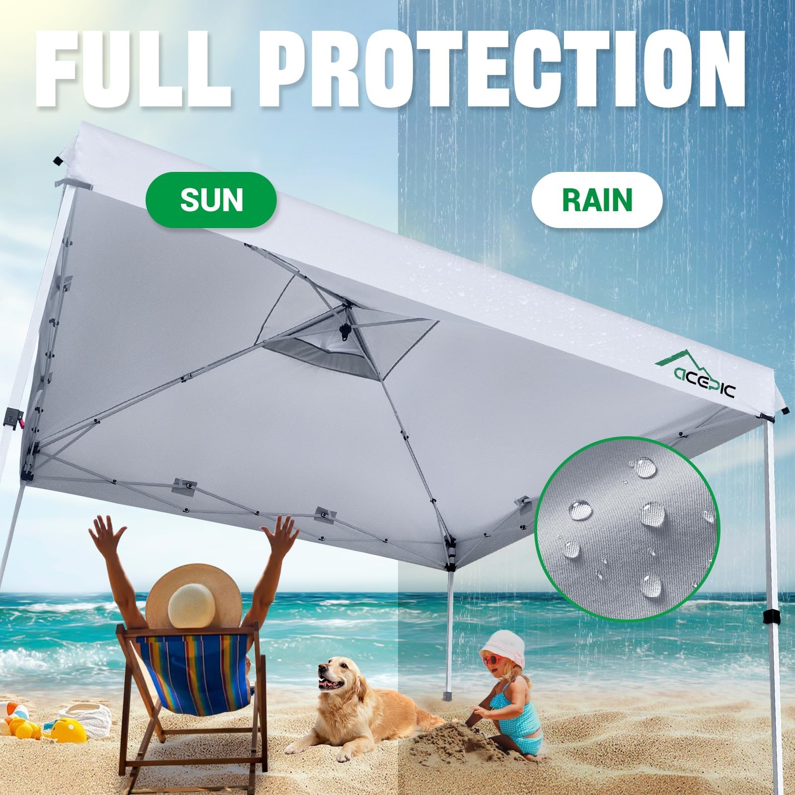 Acepic 10x10 canopy replacement top packed for delivery