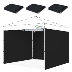 Acepic 10x10 canopy sidewalls black set of 3 front view
