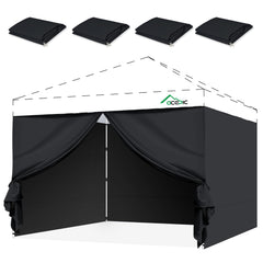 Acepic 10x10ft canopy sidewalls black front view