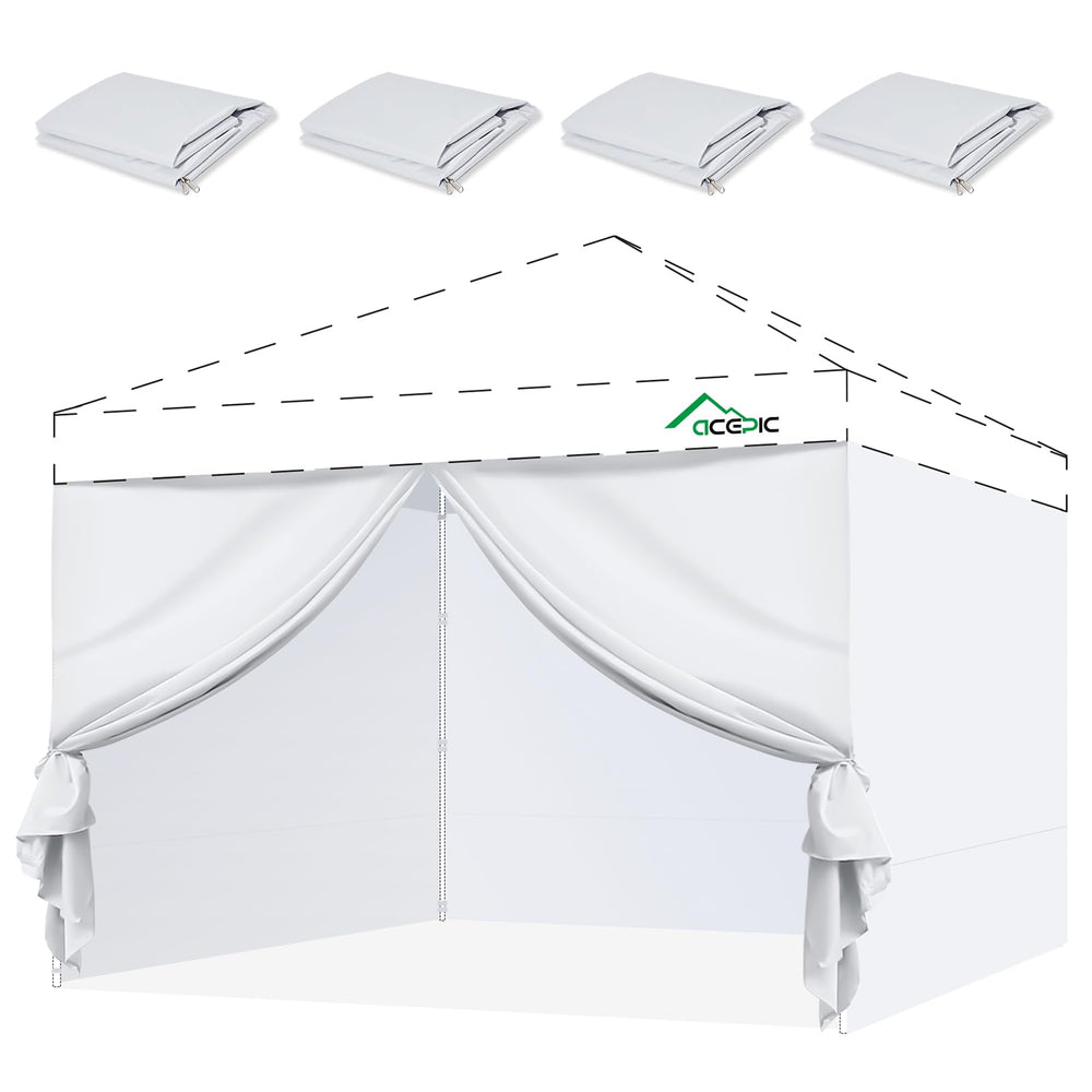 Acepic 10x10ft canopy sidewalls with zippered door, front view