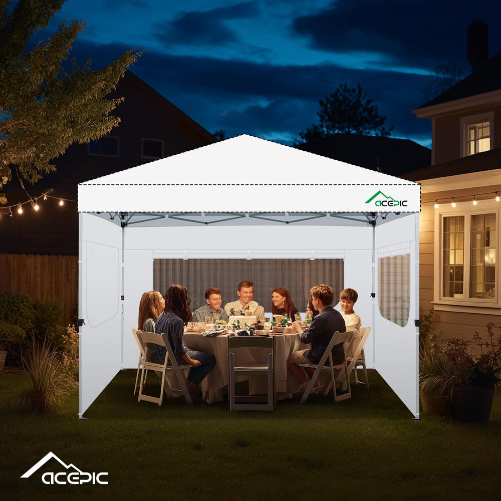 Acepic 10x10ft sidewall showing UV protection layer detail