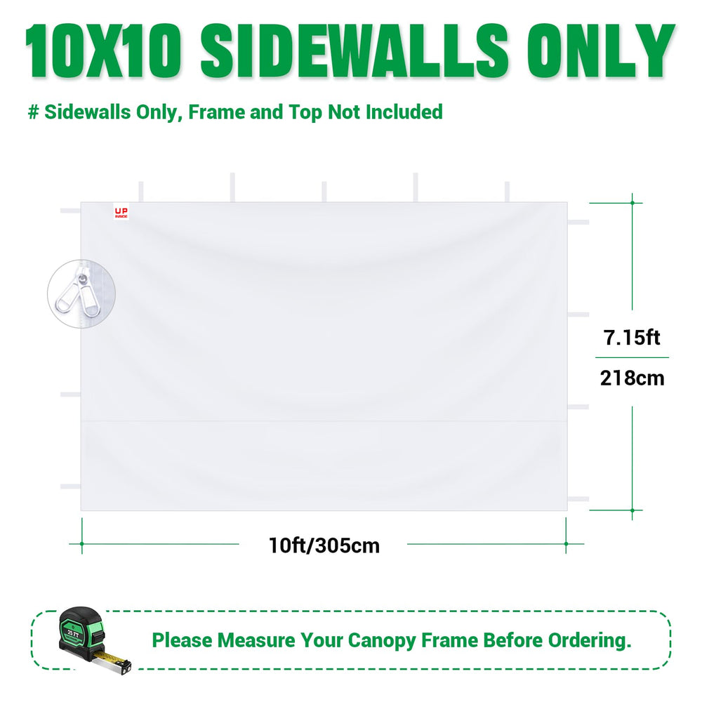 Acepic canopy sidewall installation with hook-and-loop fasteners