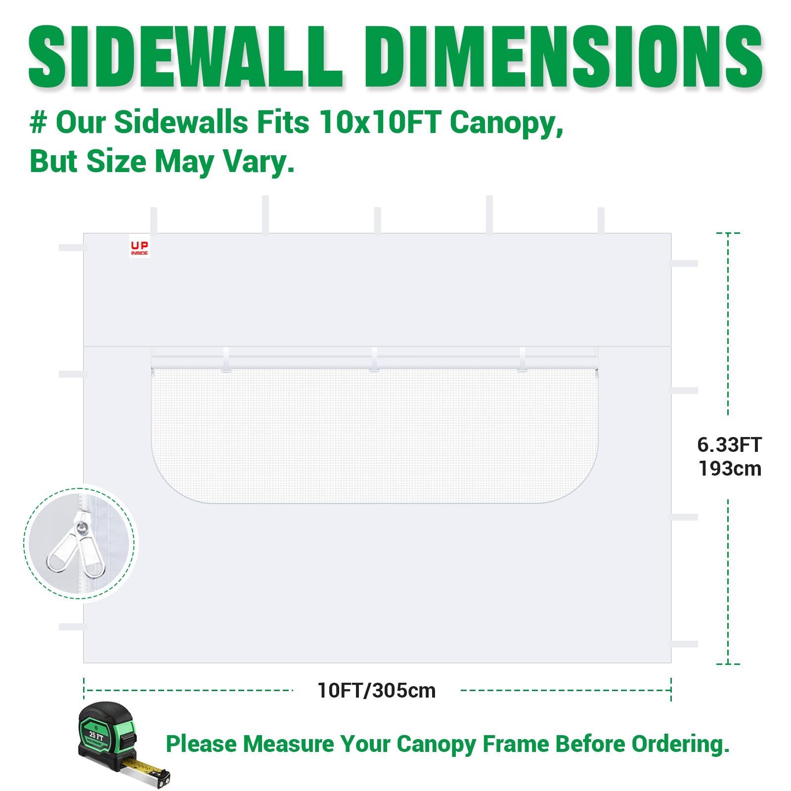 Acepic mesh window sidewall showing ventilation feature