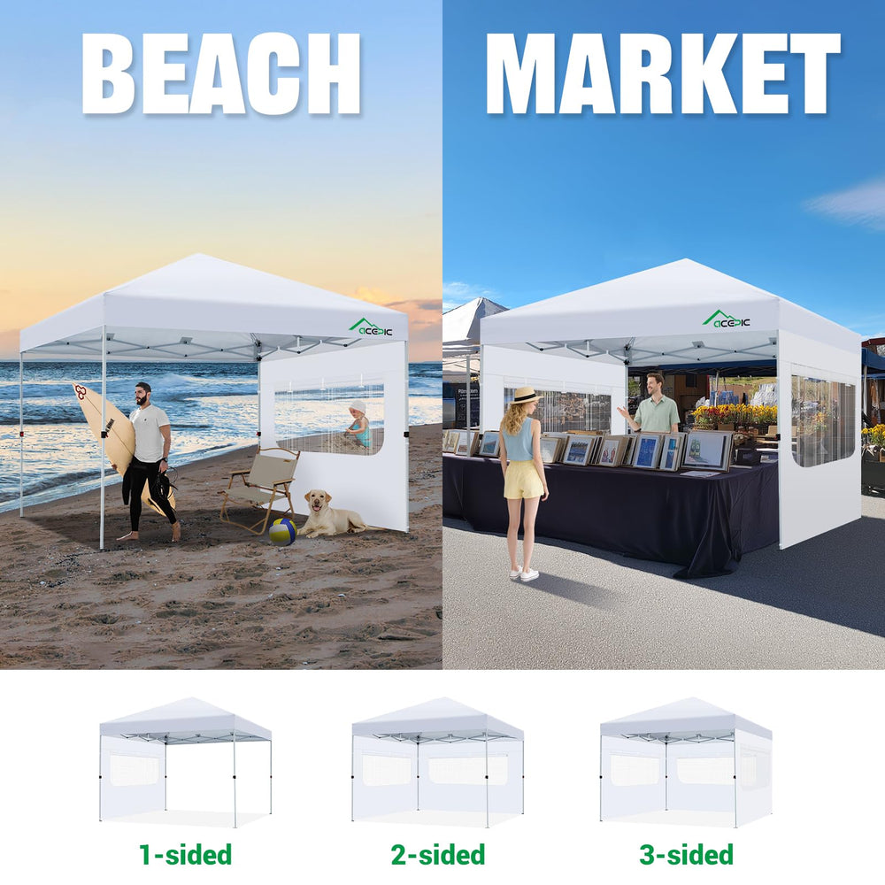Acepic sidewalls providing privacy and protection at a market