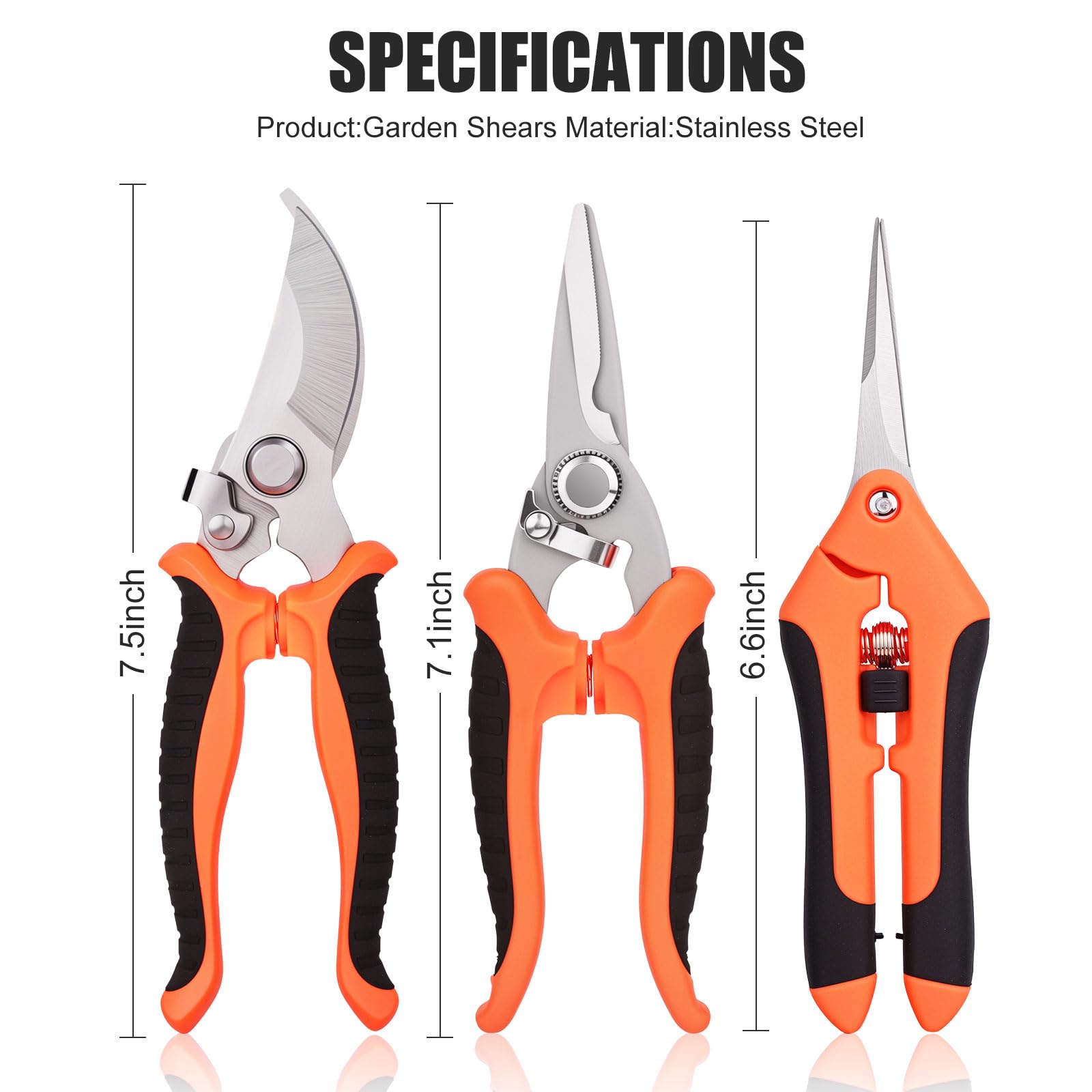 ACHRWFQ 3-piece garden scissors set, mixed colours