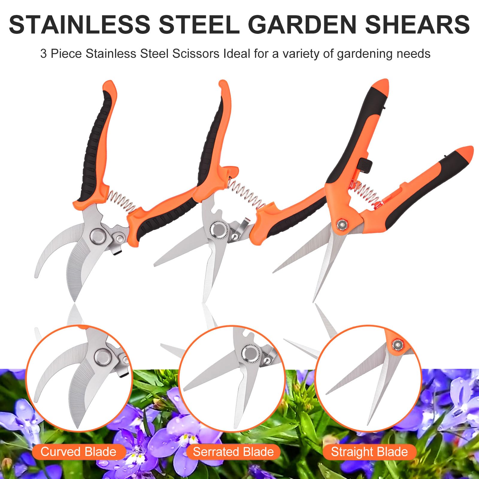 ACHRWFQ stainless steel scissors, close-up of sharp blades