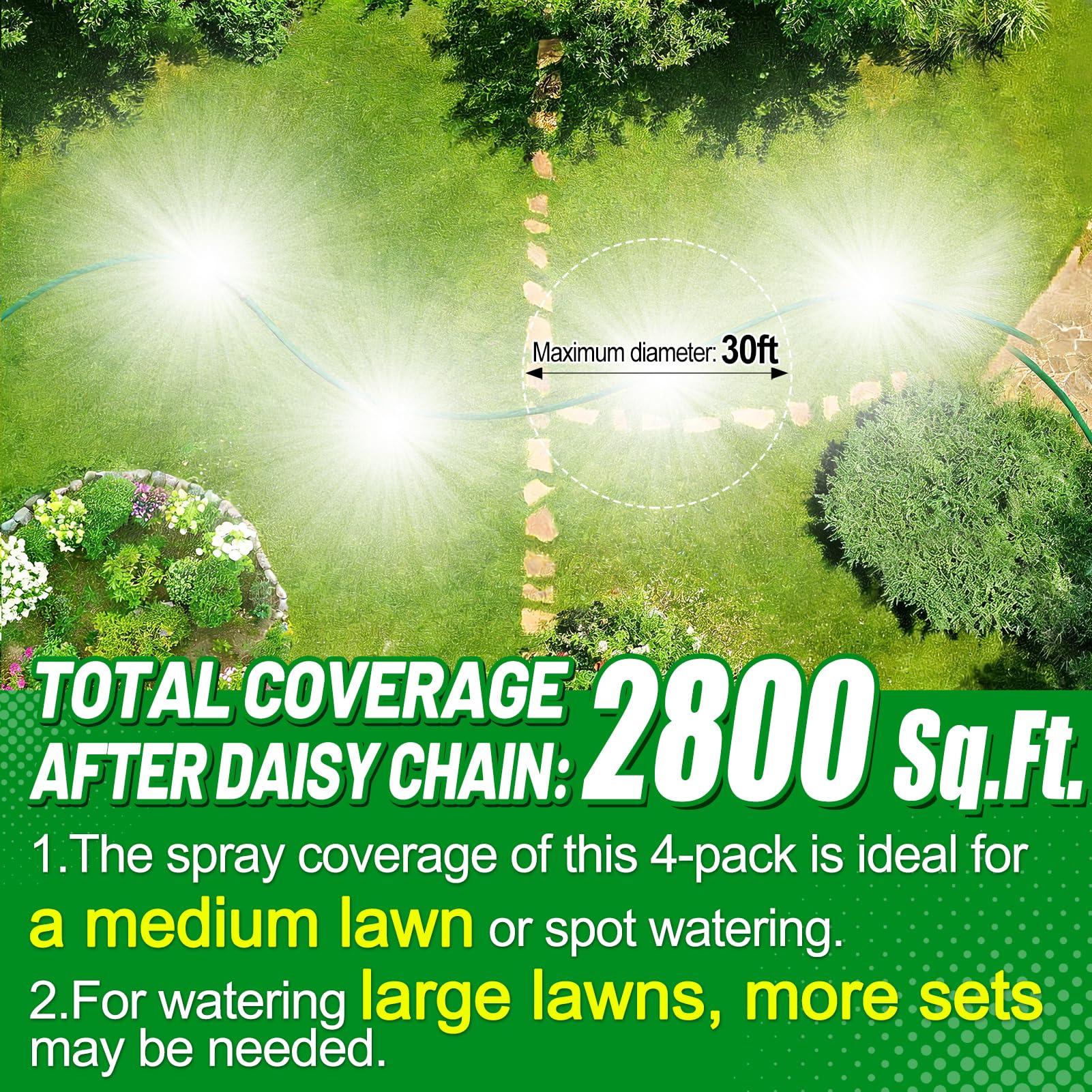 Acostop metal sprinkler with aluminum base installed in garden soil