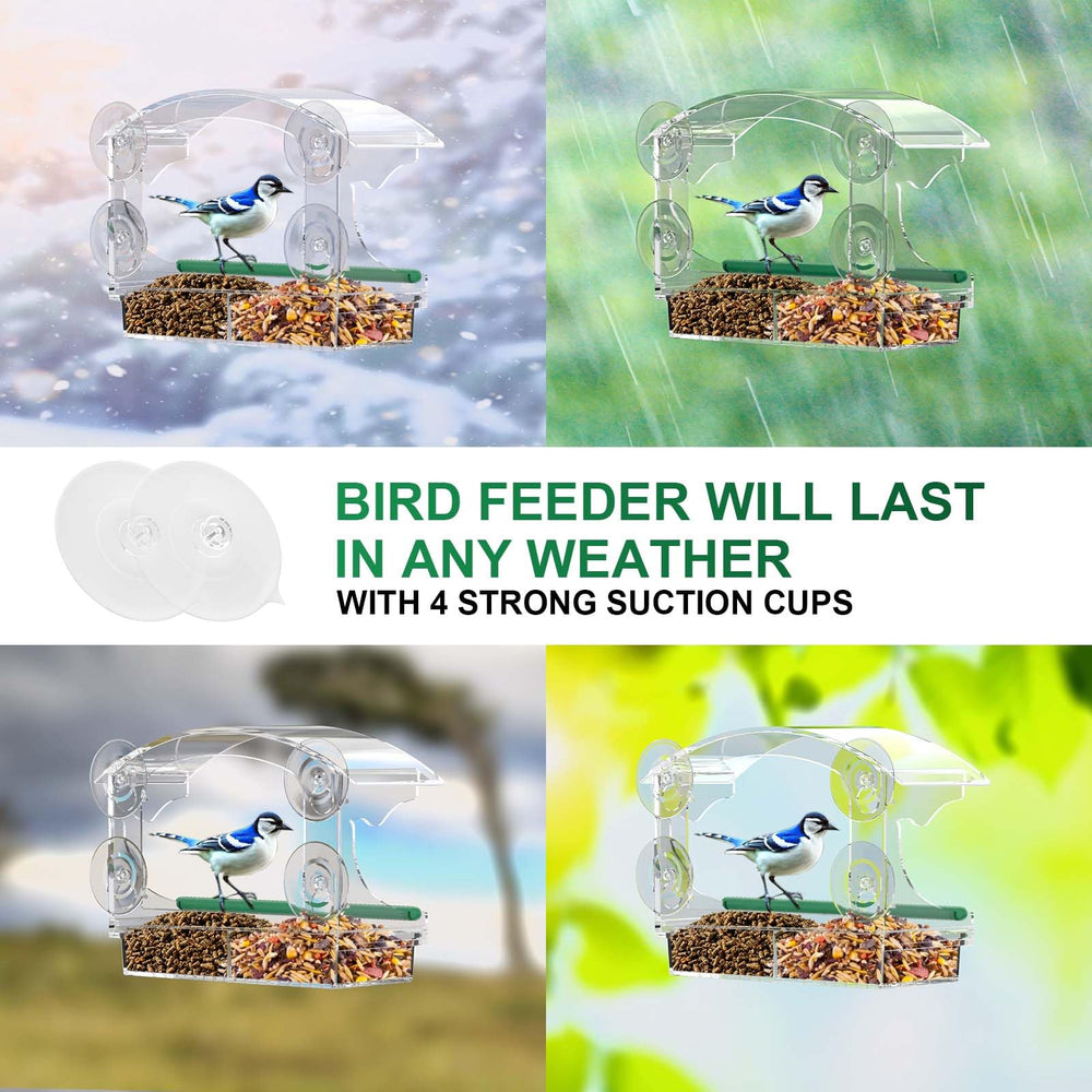 Acrylic material texture of BPYOT Clear Bird Feeder