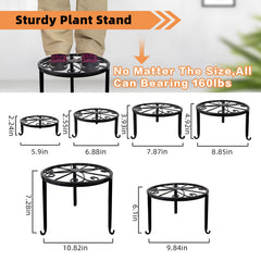 Acteomsly 6-Pack Metal Plant Stand with flower pots