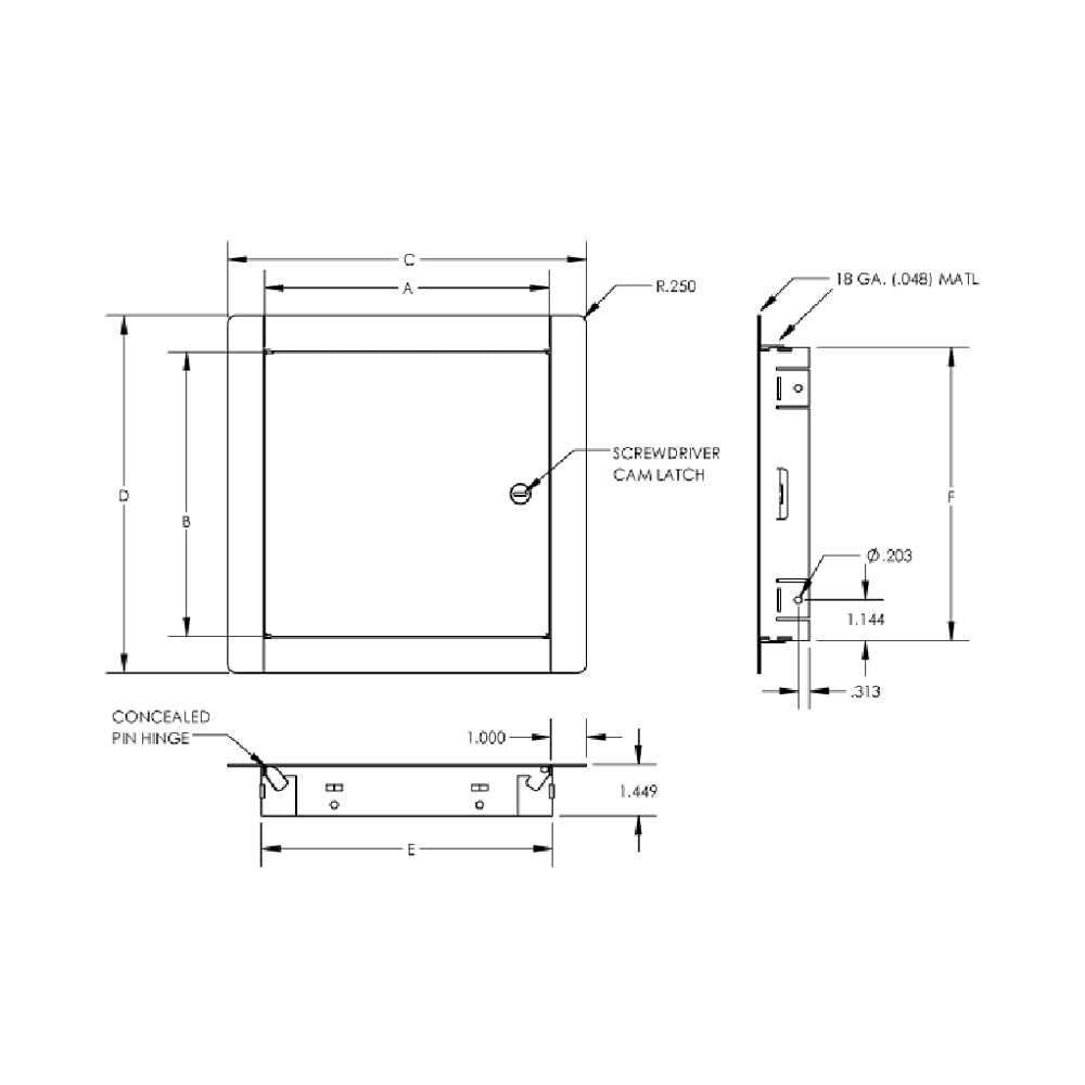 Acudor ED-2002 Flush Access Door installed in a wall
