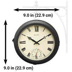 AcuRite clock mounted on a porch wall