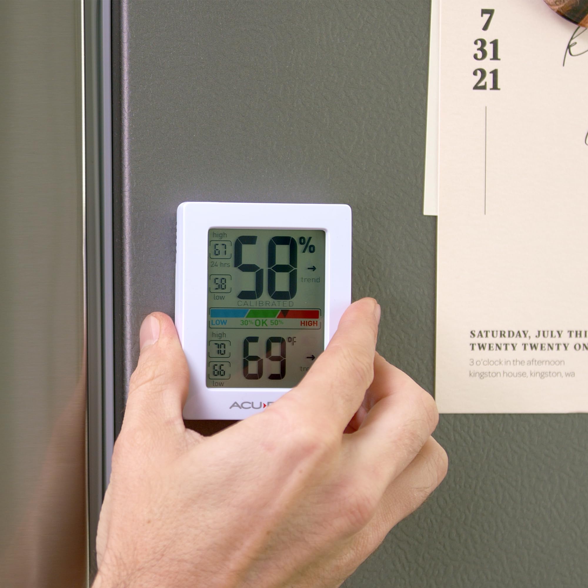 AcuRite Hygrometer mounted on a wall